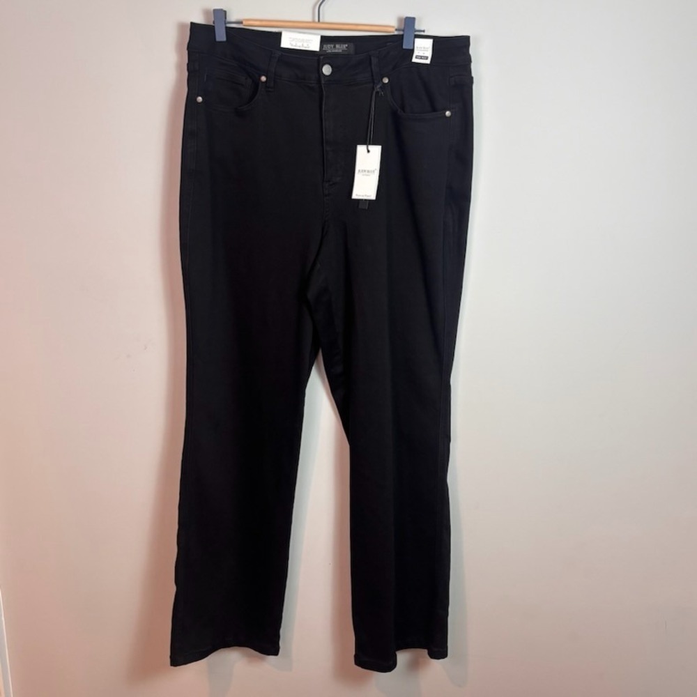 NEW Judy Blue Womens High Rise Straight Fit Black Denim Jeans 20W NWT! Stretch